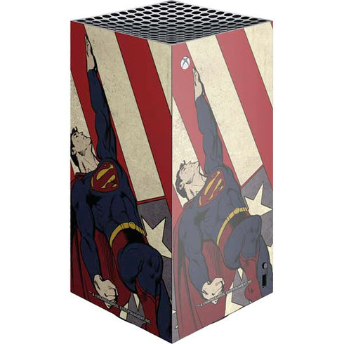 DC Comics Superman Vintage Pose American Flag XBox Series X Digital Edition Console Skin